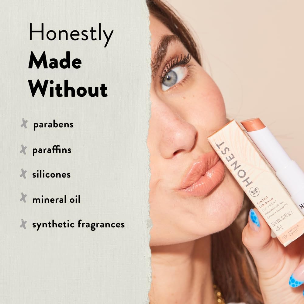 Honest Beauty Moisturizing Vegan Tinted Lip Balm | Antioxidant-rich Acai Extracts + Avocado Oil | Paraben Free + Cruelty Free | Summer Melon