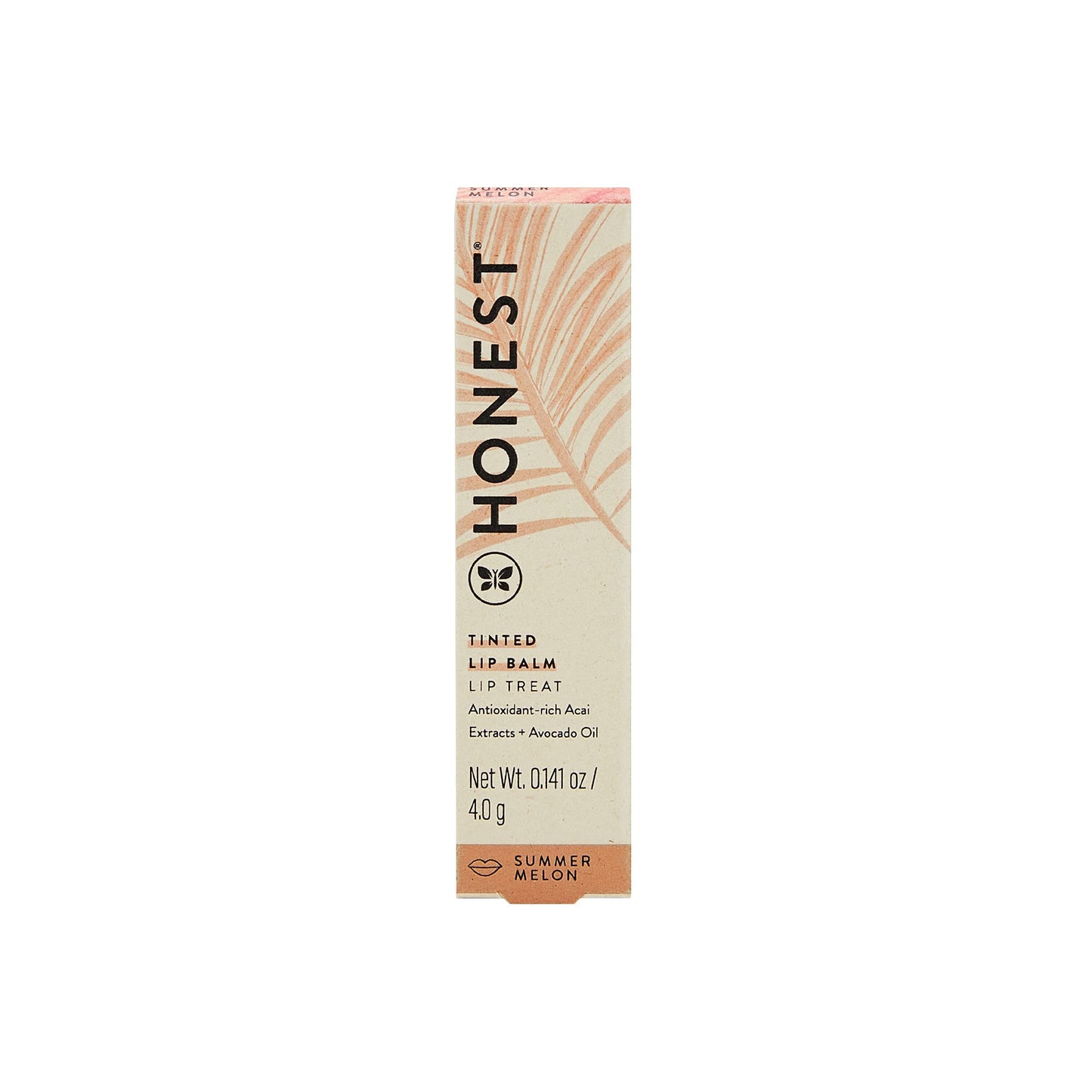 Honest Beauty Moisturizing Vegan Tinted Lip Balm | Antioxidant-rich Acai Extracts + Avocado Oil | Paraben Free + Cruelty Free | Summer Melon